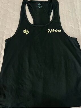 Darc Sport Black Racerback Tank with white & black Wolves